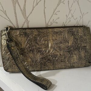 Elegant Gold Wristlet Clutch Patricia Nash